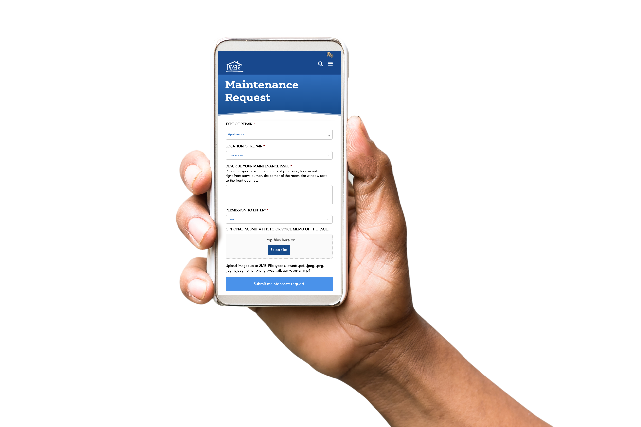 Mobile friendly housing authority forms